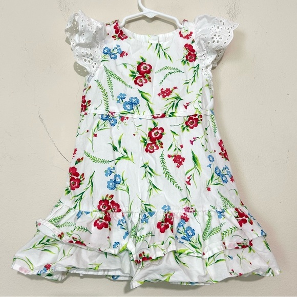 Janie and Jack Eyelet Sleeve Wildflower Print Dress SIZE 2T - Picture 3 of 7